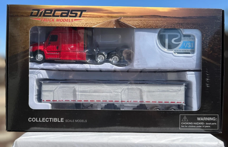 Tonkin/Diecast 1/53 Scale Red Freightliner w/Grain Trailer - Image 2 of 4