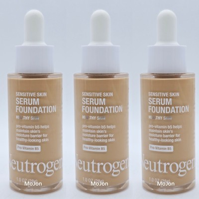 Lot Of 3 Neutrogena Sensitive Skin Serum Foundation Medium 03 Pro-Vitamin B5