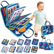 Montessori Busy Board and Busy Book for Toddlers, 25 Learning Activities Sen...