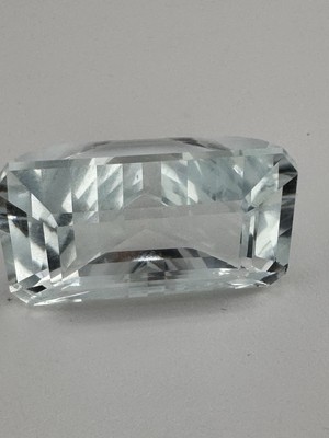 34Ct Natural Aquamarine Gemstone Skardu Rectangular Cut Loop Clean No Treatment