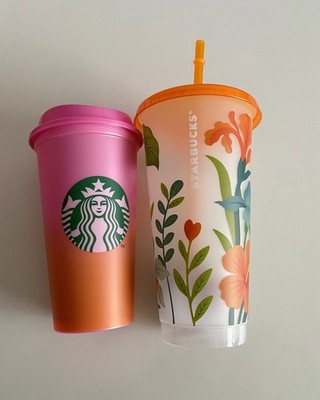 Starbucks Tropic Haze Kaffee Coffee To Go Becher + Florals Tumbler Becher