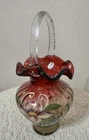 NEW - Fenton 100th Limited Edition Hand Painted Glass Basket Signed - 722/1000