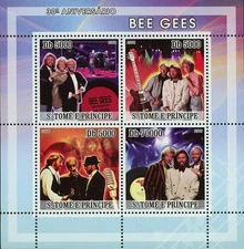 Bee Gees Stamp Music Band Greatest Hits Souvenir Sheet MNH #3287-3290