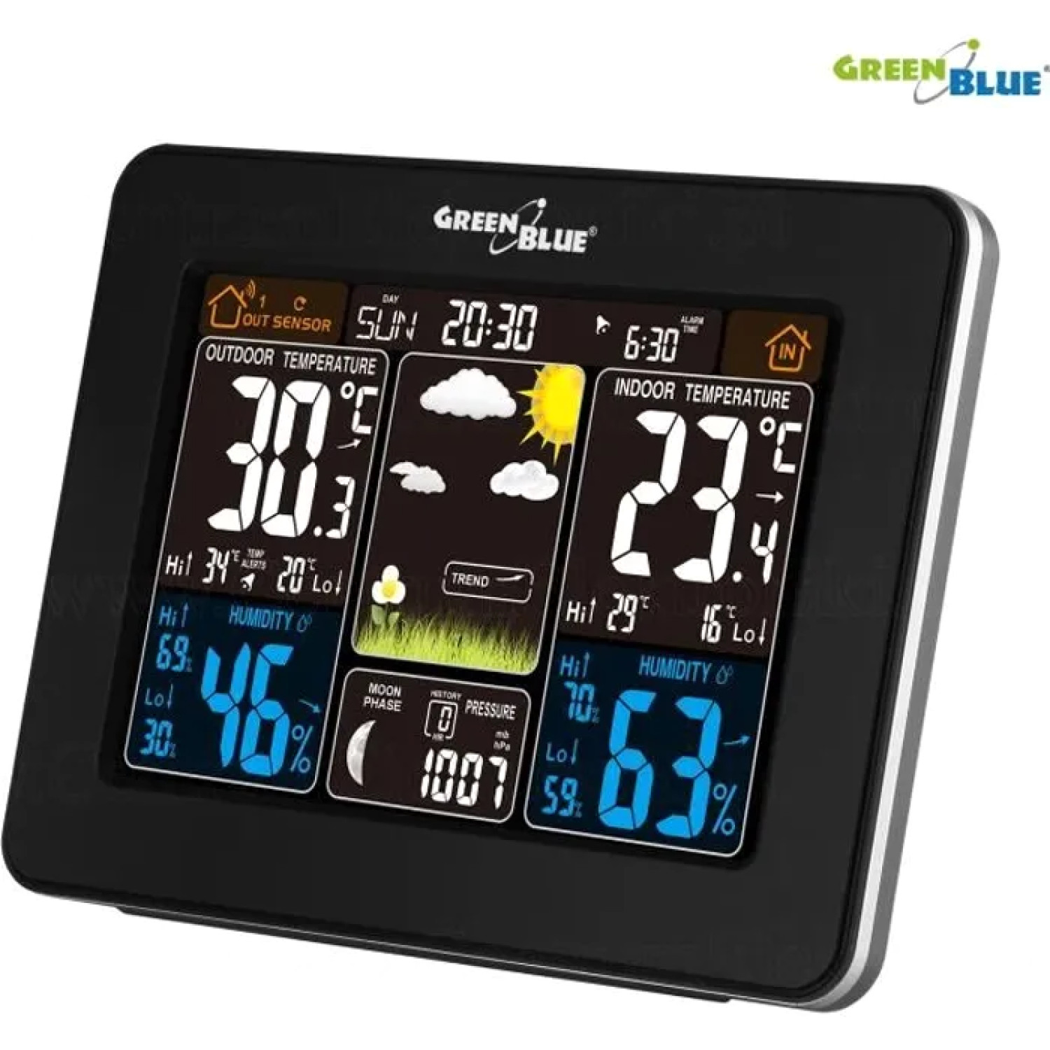 Station météo sans fil température humidité extérieure par horloge DCF