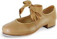 Bloch Girls Annie Tyette Dance Shoe, Brown Tan, 7 Wide Little Kid