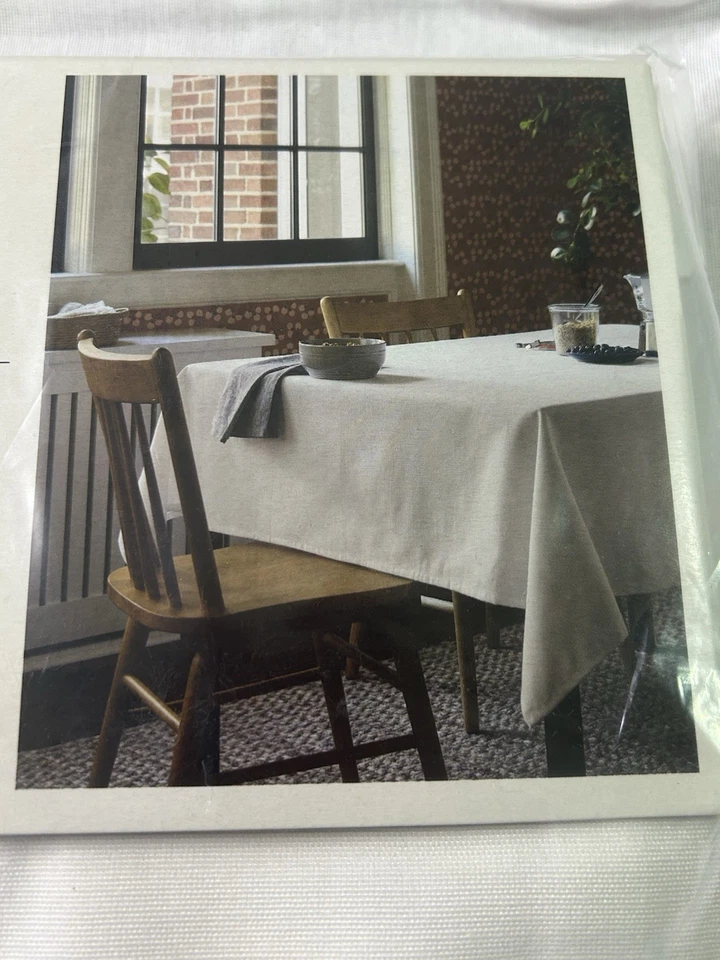 Threshold Rectangular Solid Tablecloth - Neutral W60” x L120” - Seats 10 to 12 - Image 3 of 4