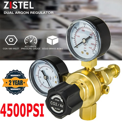 #ad 0 4500PSI New Argon CO2 Welding Regulator Pressure Gauge CGA580 Inlet Connection $29.99