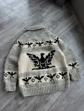 Vintage Cowichan Thunderbird Rare Handknit Made in Canada sweater Size: L