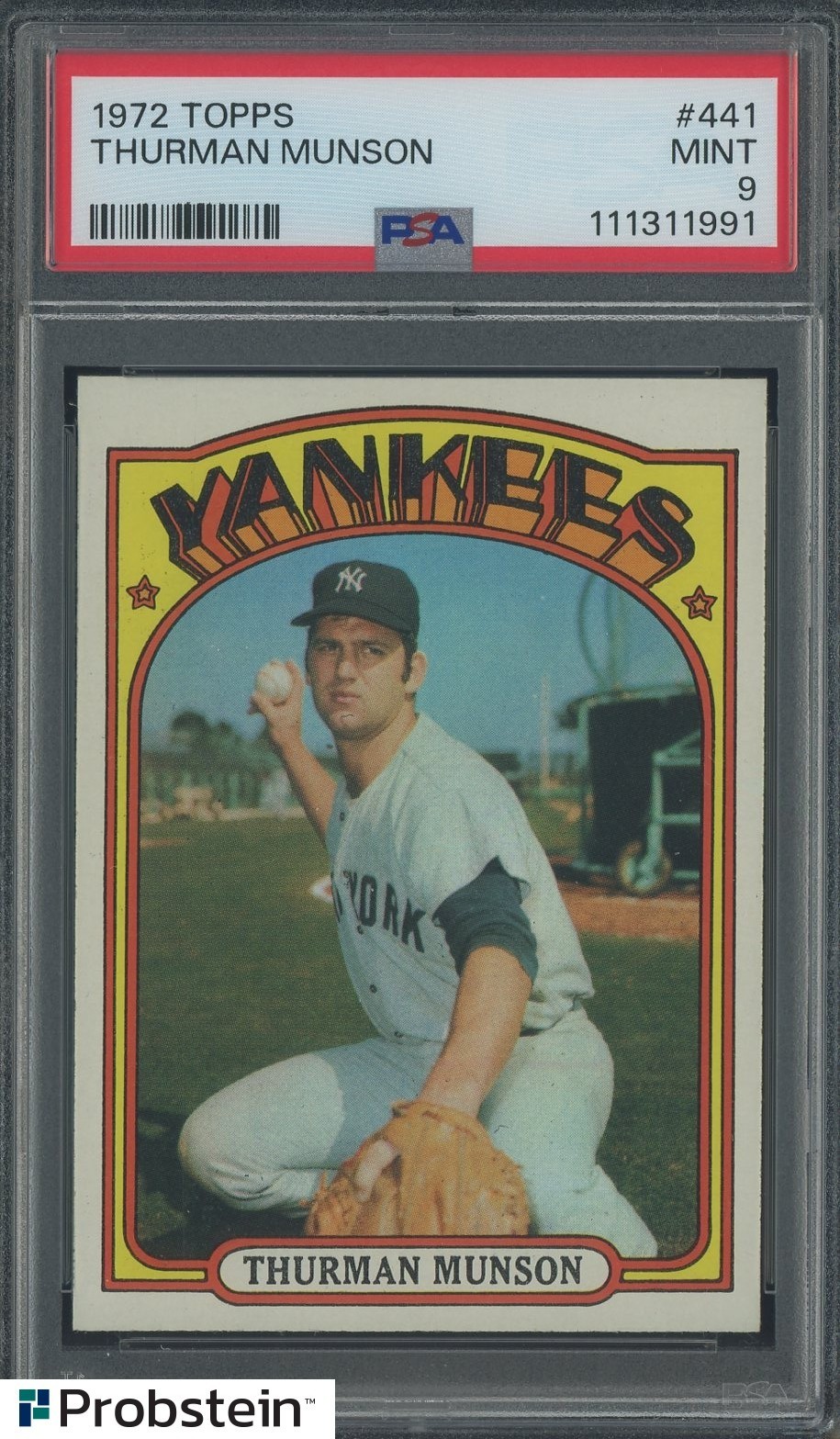 1972 Topps #441 Thurman Munson New York Yankees PSA 9 MINT