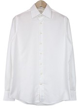 SUITSUPPLY Traveller Men's Formal Shirt 38/15 Slim White Pure Cotton Long Sleeve