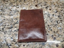 Hartmann Men's Brown Leather Bifold Wallet Organizer Travel Luggage Vintage FS