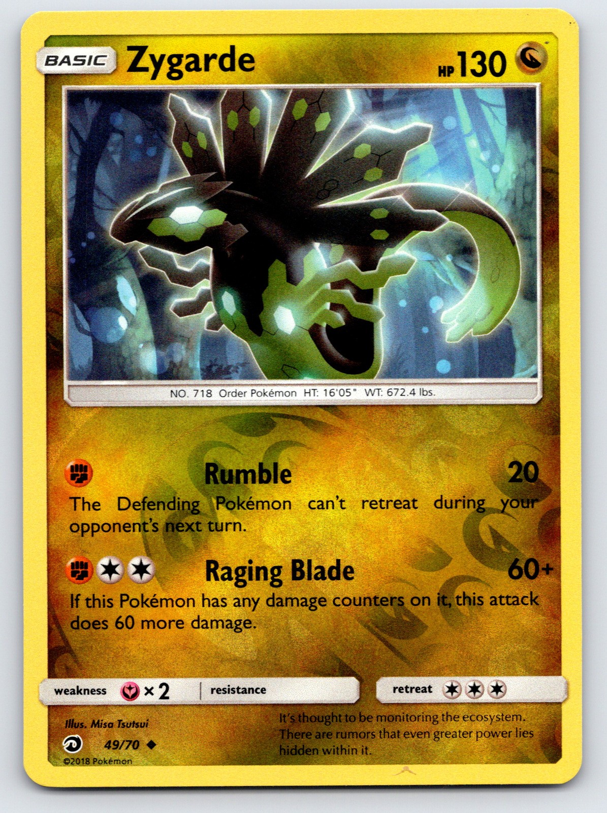 Zygarde Reverse Holo - Dragon Majesty 49/70 - LP Condition