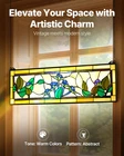 Tiffany Style Stained Glass Window Panel Hanging Transom Home Kitchen Decor