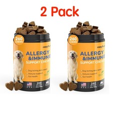 2x Dog Allergy Chews 260Ct - 23oz Dog Supplements for Itchy Skin and Paw Licking