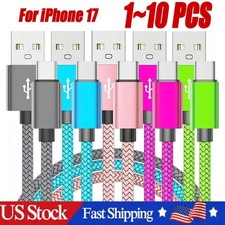 Fast Charging Braided Charger Data Cord USB Type-C For iPhone 17/16/15 Cable Lot