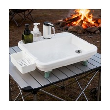 Portable Hand Washing Station Table Top, Portable Outdoor Sink with Drain Plu...