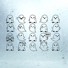 20 Pack Cute Ghost Vinyl Decal Halloween Stickers Car Window Laptop Decor Tumblr