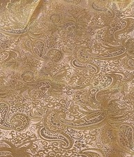 Blush GOLD Paisley Metallic Brocade Fabric 60 Width Sold By The Yard