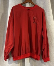 Vintage Indiana Hoosiers IU Sweatshirt Pullover Windbreaker Red Mens Size L