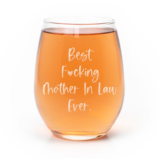 Best Fing Mother In Law Ever Wine Glass Funny Mother In Law Gift