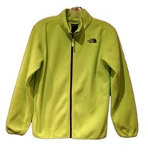 North Face Youth L Womens S  Hi-Vis Bright Green Full Zip Fleece 37x23