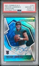 2021 PANINI ROOKIES & STARS SIG TREVOR LAWRENCE ROOKIE 51/75 PSA 10 DNA AUTO 10
