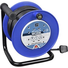 Cable Reel 30m | Masterplug | 4 Sockets | Thermal Cut-Out | Heavy Duty