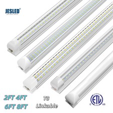 T8 LED Tube Light Linkable 2FT 4FT 6FT 8FT Integrated LED Shop Light Fixture ETL