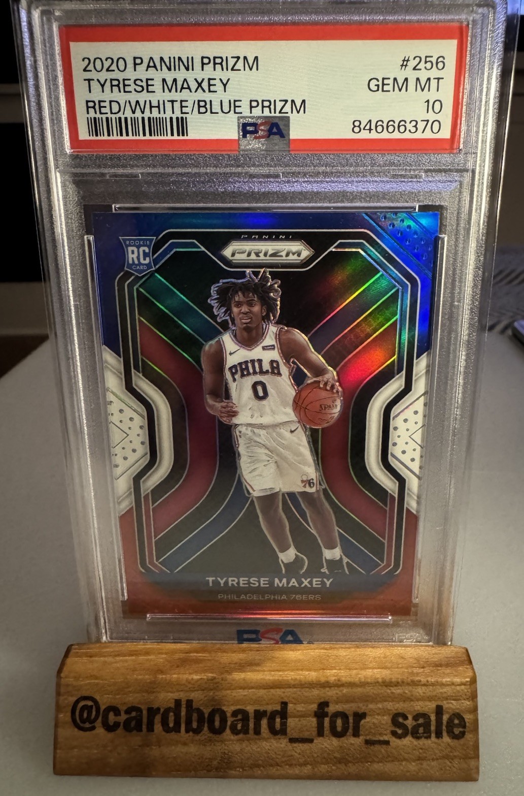 2020 Prizm Tyrese Maxey Red White Blue PSA 10 RC