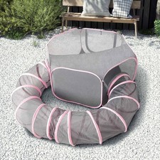 Portable Catio Playground, Outdoor Cat Enclosure, Enclosed Tent Playpen Tunne...
