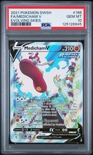 Medicham V Full Art Ultra Rare Holo PSA 10 Gem - Pokemon Evolving Skies #186/203