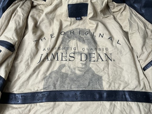 Vintage James Dean The Original Limited Edition Bomber Leather Jacket Black XL - Picture 17 of 21