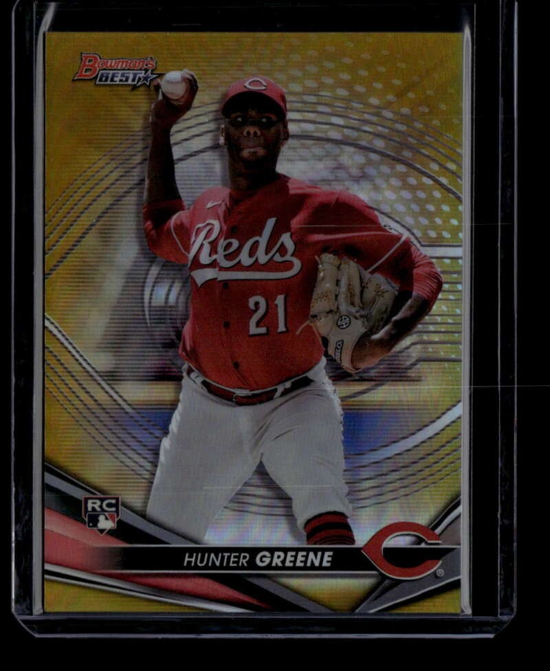 2022 Bowman's Best Gold Refractor 54 Hunter Greene Rookie 21/50