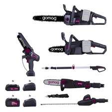 Gomag 20V Akku Set Kettensägen Heckenschere Hochentaster Akkus/Ladegeräte B-Ware