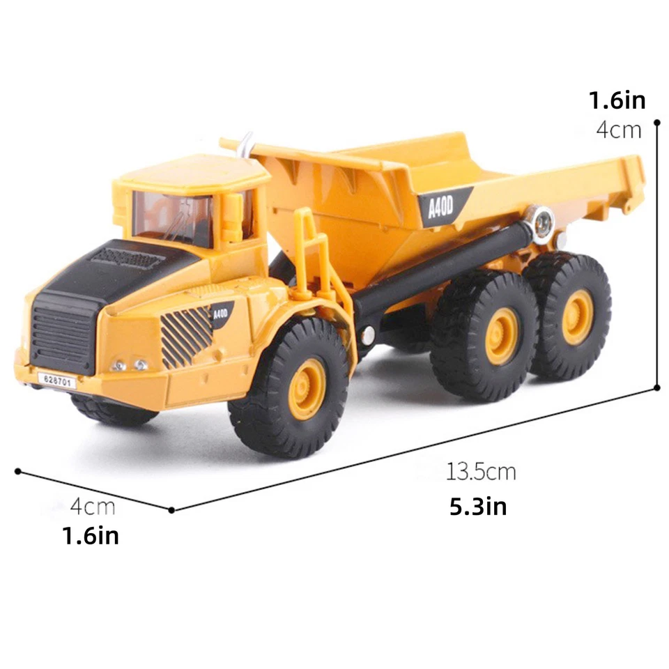 13.5cm Diecast Alloy 1/87 Scale Mining Dumper Truck Vehicle Model Toy Gifts - Image 3 of 4
