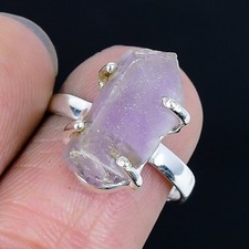 Wonderful Amethyst Rough Gemstone 925 Sterling Silver Jewelry Ring Size 7