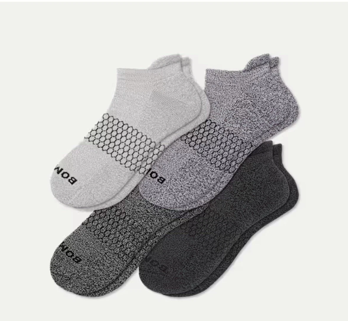 Bombas Large Marl Ankle Socks 4-Pack Men’s And Women’s Unisex