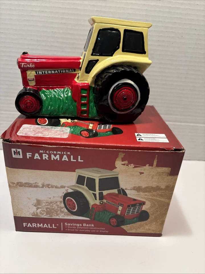 IH Farmall McCormick Tractor Savings Bank Poly resin # 6851 New In Box - Image 2 of 4