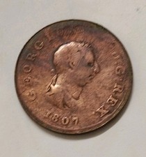 1807 George III Halfpenny Coin GB