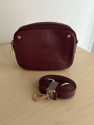 THIRTY - ONE - Double-zip Crossbody Purse - Mulberry Smooth Pebble - NEW
