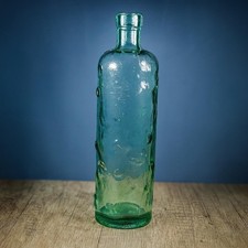 Vintage Blown Glass Bottle Seahorse Starfish Coastal Decor 10.5
