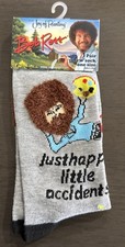 Bob Ross Joy Of Painting Graphic Novelty Crew Socks Unisex Adult 8-12, 9-14 New