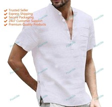 Mens Kurta Traditional Wear Cotton Shirt Kurta Mens Wear Half Sleeve Kurta