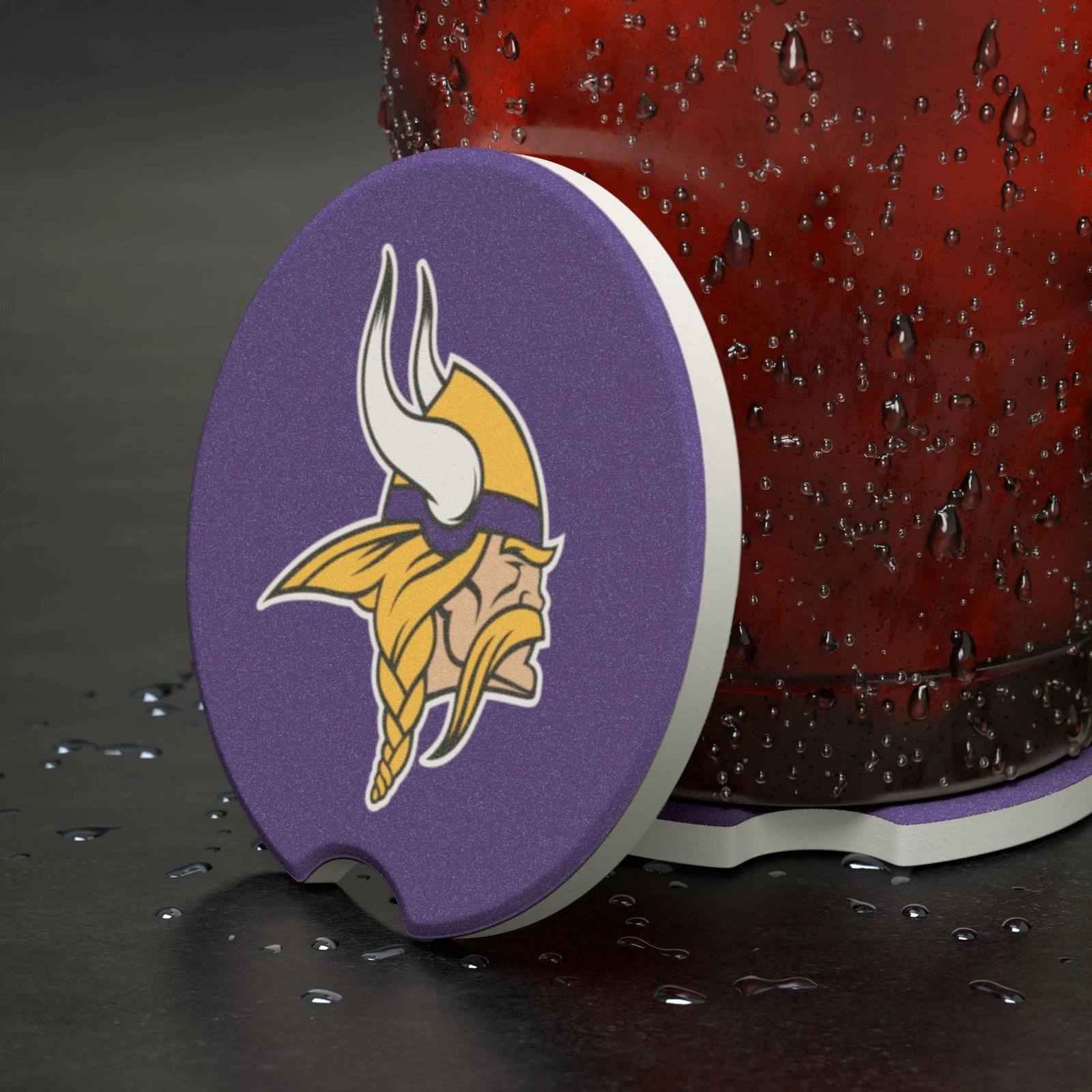 Minnesota Vikings Soapstone Car Coaster – football Cup Holder Insert for Car Decor