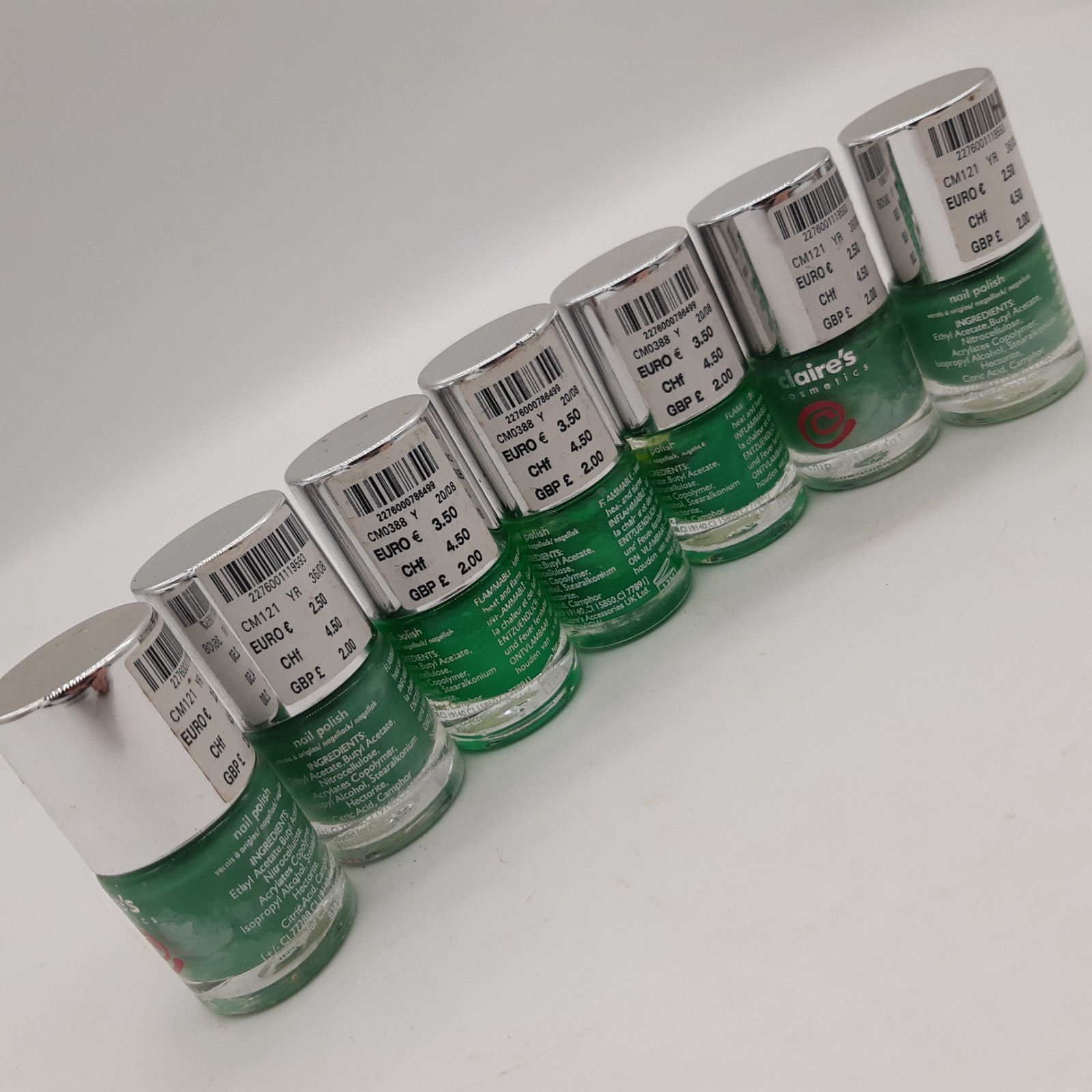 7x Claire's Cosmetics Green Nail Polish Bundle Chip Resistant 10ml Each New image 6