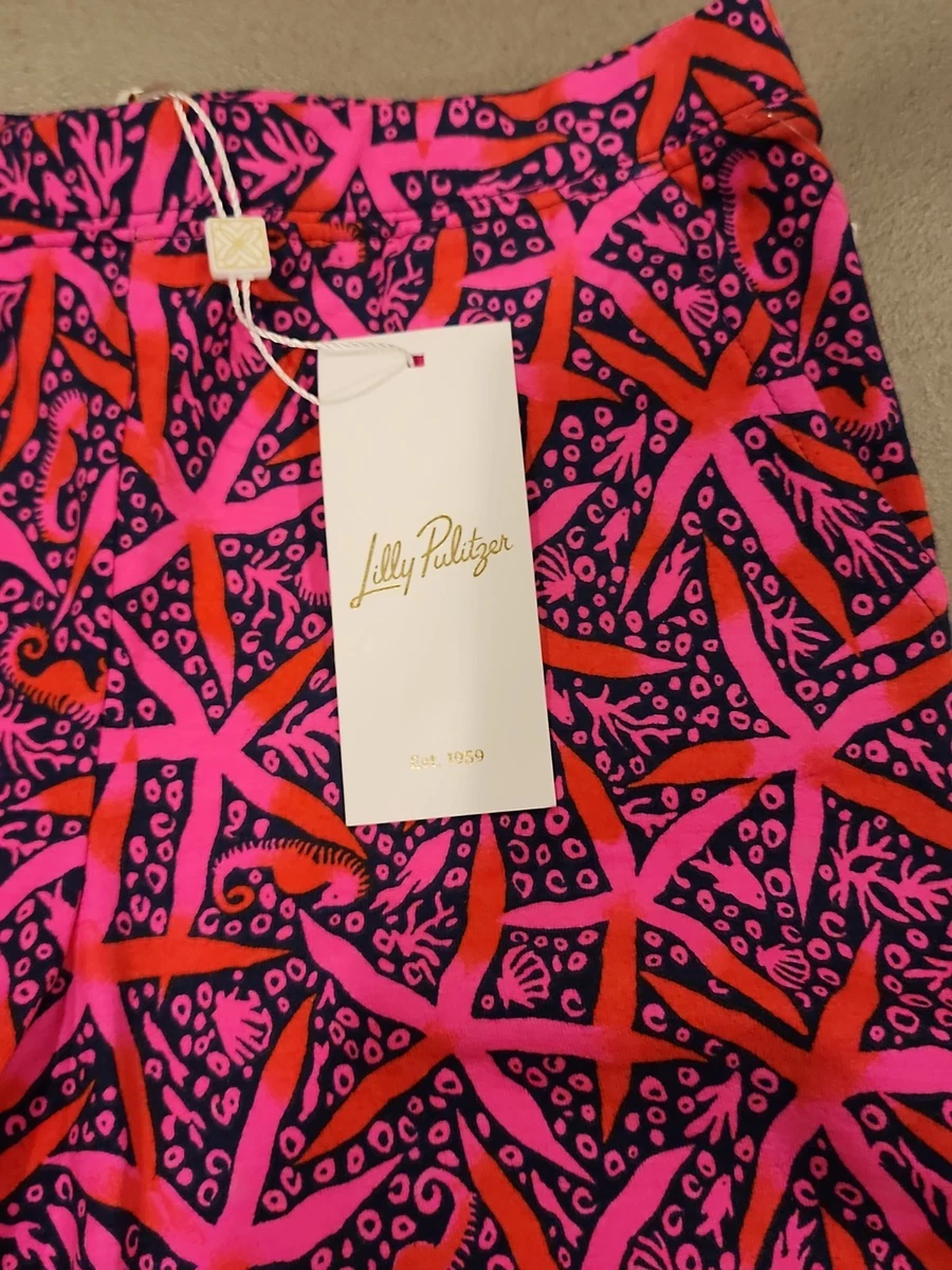 Nuevo con etiquetas Pantalón Lilly Pulitzer Mini Mallie Terry Fruta de la Pasión Rosa Estrella Búsqueda 6-7