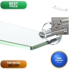 Gatco 5456 Locke Glass Shelf 20" Chrome Wall Mounted Bathroom Shelf