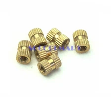 200Pcs Solid Brass M3x4 5OD Embedded Knurled Nut Knurled Thumb Nuts