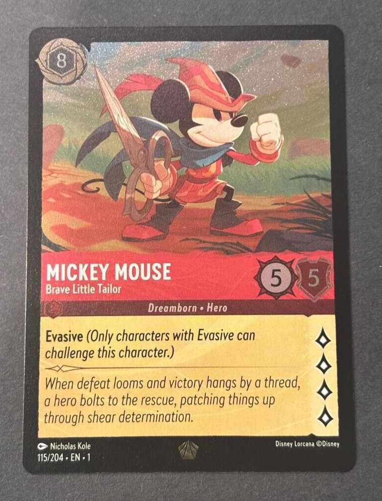 Mickey Mouse-Brave Little Tailor 115-Lorcana The First Chapter-COLD FOIL-NM