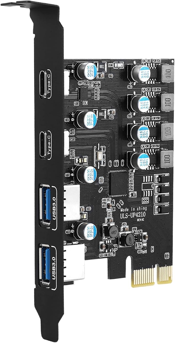 Ports PCI-E to USB Expansion Card (2 USB Type-A and USB Type-C  Ports), I